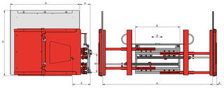 KAUP Telescopic Appliance- / Carton Clamp T414GT-1L