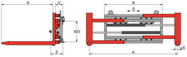 KAUP Fork Positioner with round forks T411ZR