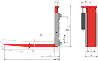 The KAUP Height adjustable fork T158