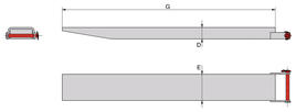 technical drawing: Fork Extensions T181G